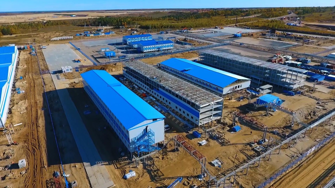 Строительная площадка Амурского газоперерабатывающего завода, сентябрь 2017 года