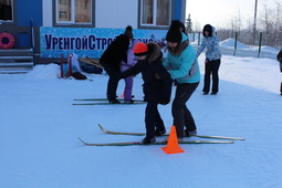 Парные лыжи,семейные соревнования