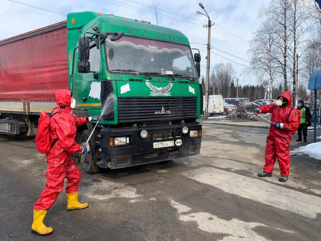 Меры дезинфекции транспорта на Сосногорском ГПЗ