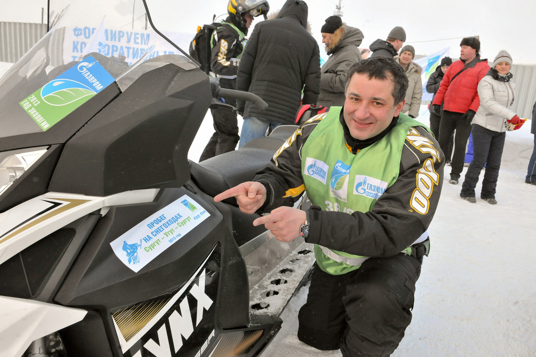 В ходе пробега на снегоходах,  посвященного году экологии в ПАО "Газпром", 2013 год