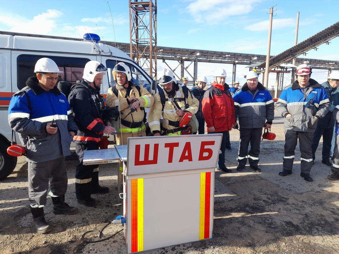 Организация штаба на месте условного пожара