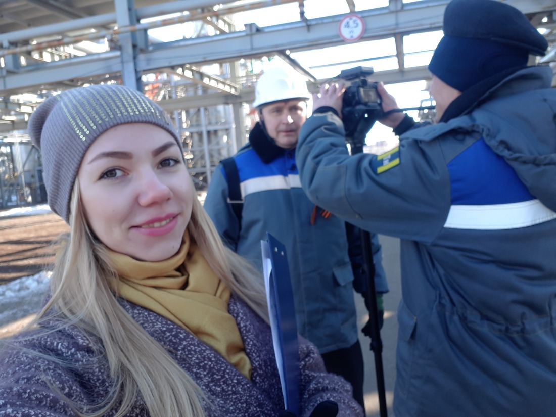 Подготовка к съемке Павла Петрова на Оренбургском гелиевом заводе